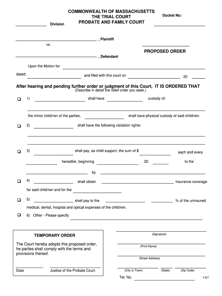 Bristol County Probate And Family Court Forms Fill Online Printable