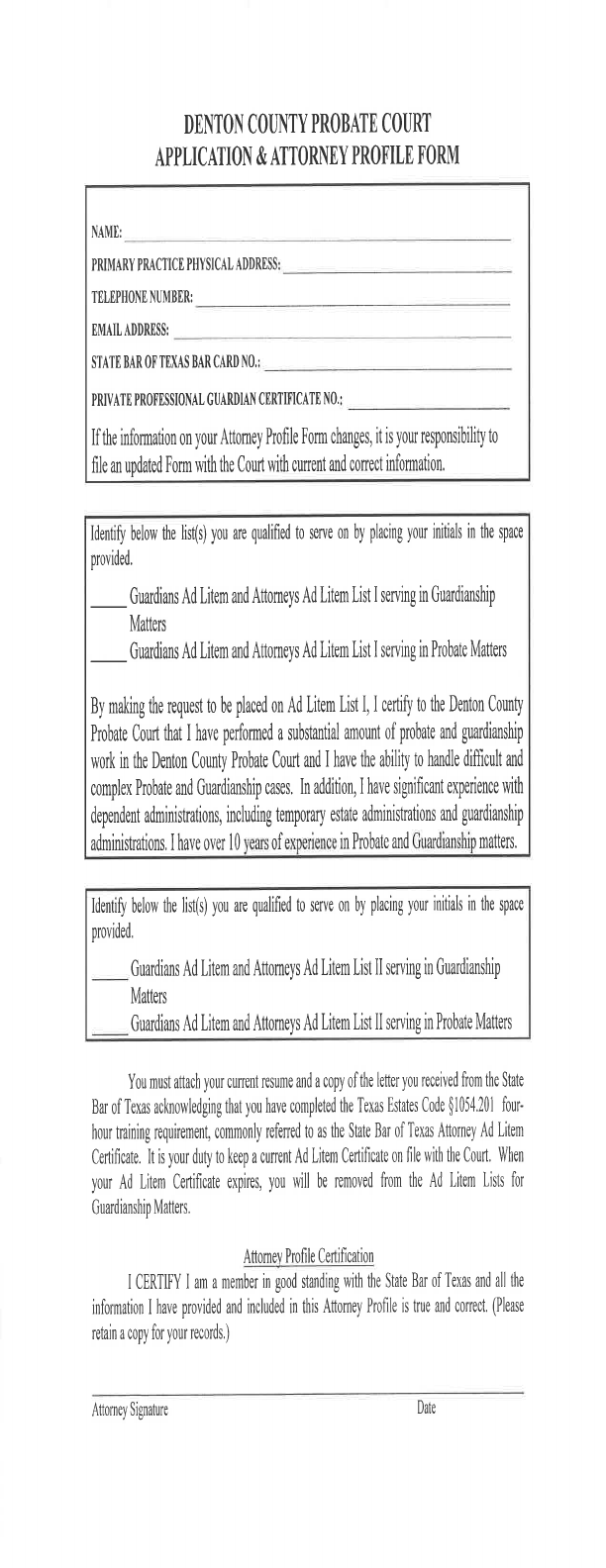 Fill Free Fillable Denton County Probate Court Application And Fill Free Fillable Denton County Probate Court Application And