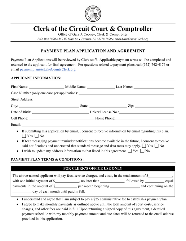 Fill Free Fillable Lake County Florida Clerk Of The Circuit Court And 