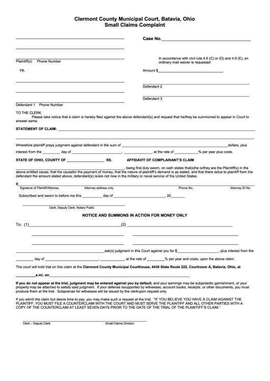 Calif Small Claims Form Fillable - Printable Forms Free Online