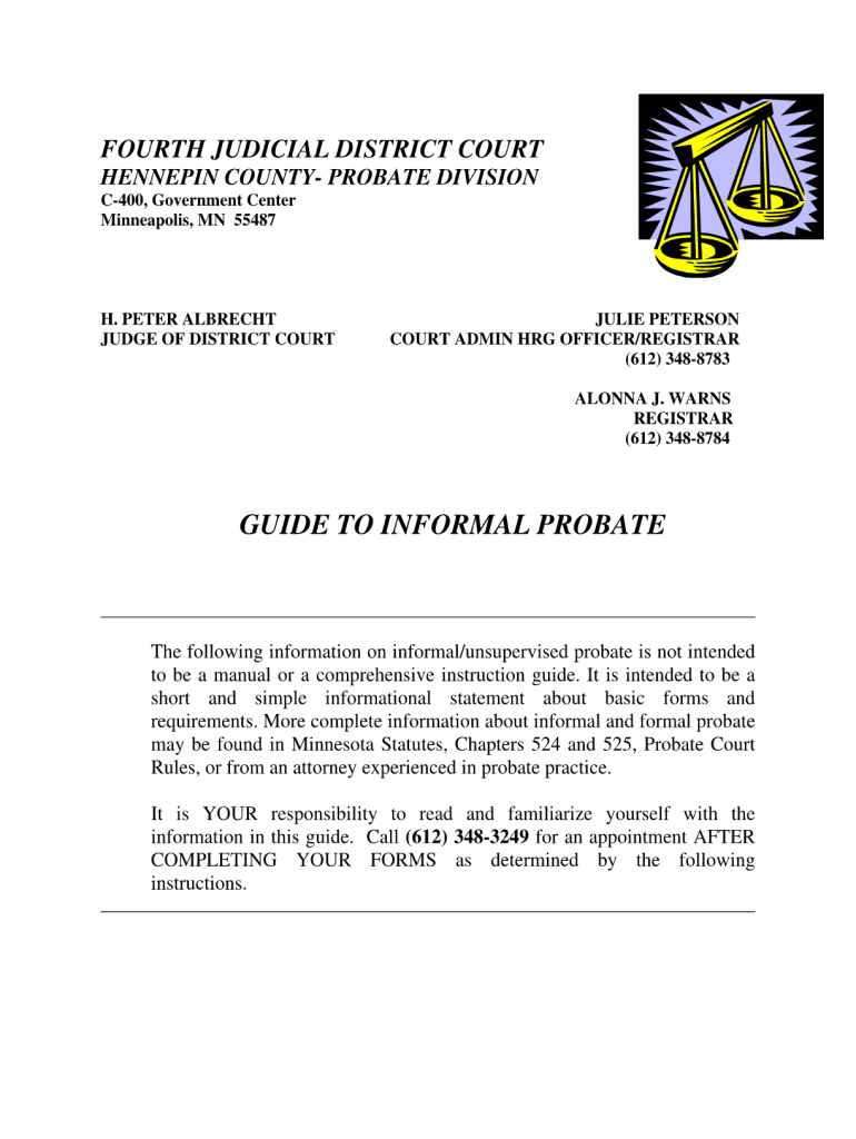 Hennepin County Probate Forms Fill Online Printable Fillable Blank