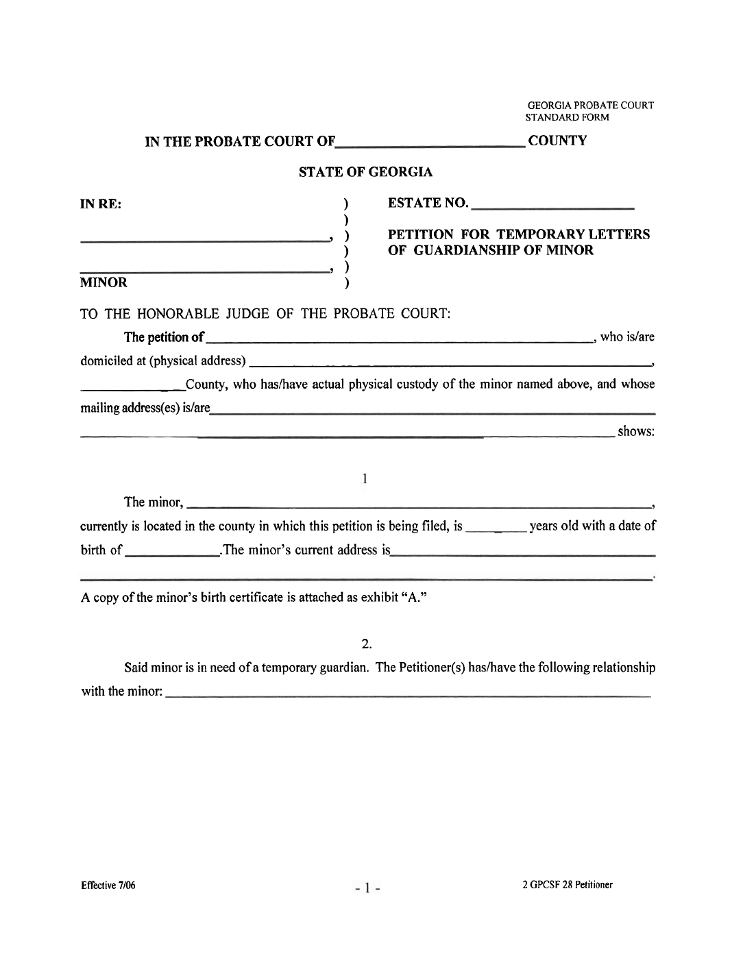 Temporary Legal Guardianship Form Georgia Free Download Temporary Legal Guardianship Form Georgia Free Download