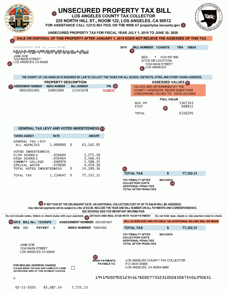 Unsecured Property Tax Los Angeles County Property Tax Portal