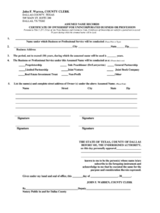 Dba Dallas Fill Online Printable Fillable Blank PdfFiller CountyForms com Dba Dallas Fill Online Printable Fillable Blank PdfFiller CountyForms com