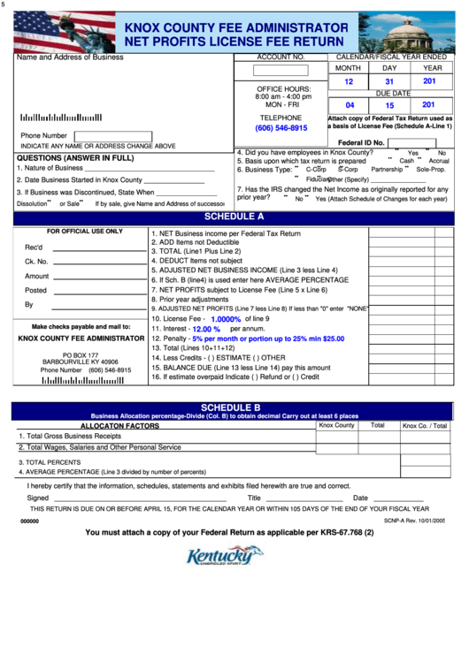 Fillable Form Scnp A Knox County Fee Administrator Net Profits Fillable Form Scnp A Knox County Fee Administrator Net Profits