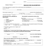 Form Dr 8 30 Request For Transcription Form Court Of Common Pleas