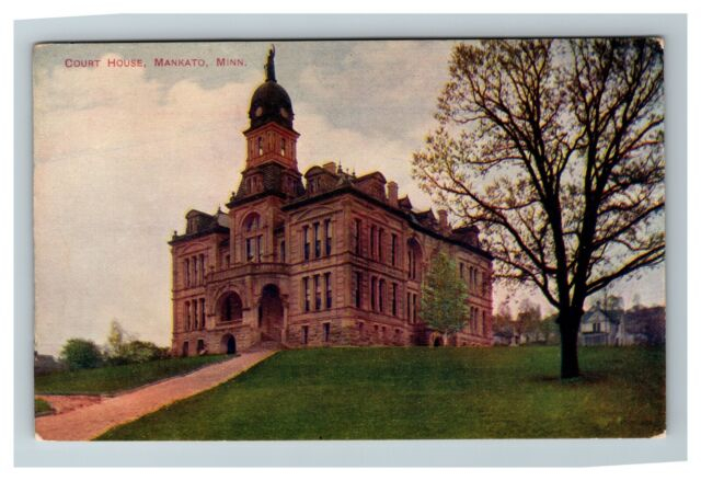 Mankato MN Blue Earth County Court House Courthouse C1910 Postcard 