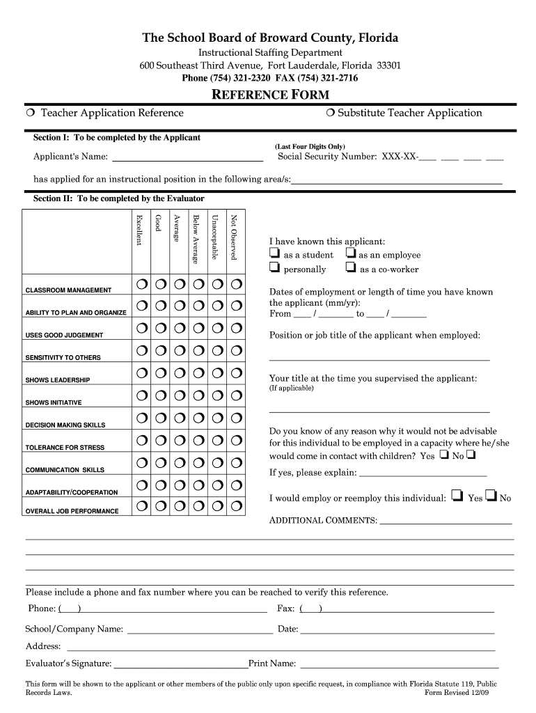 Reference Form School Board County Fill Online Printable Fillable 
