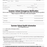 Summer School Emergency Procedre health Information Form Howard