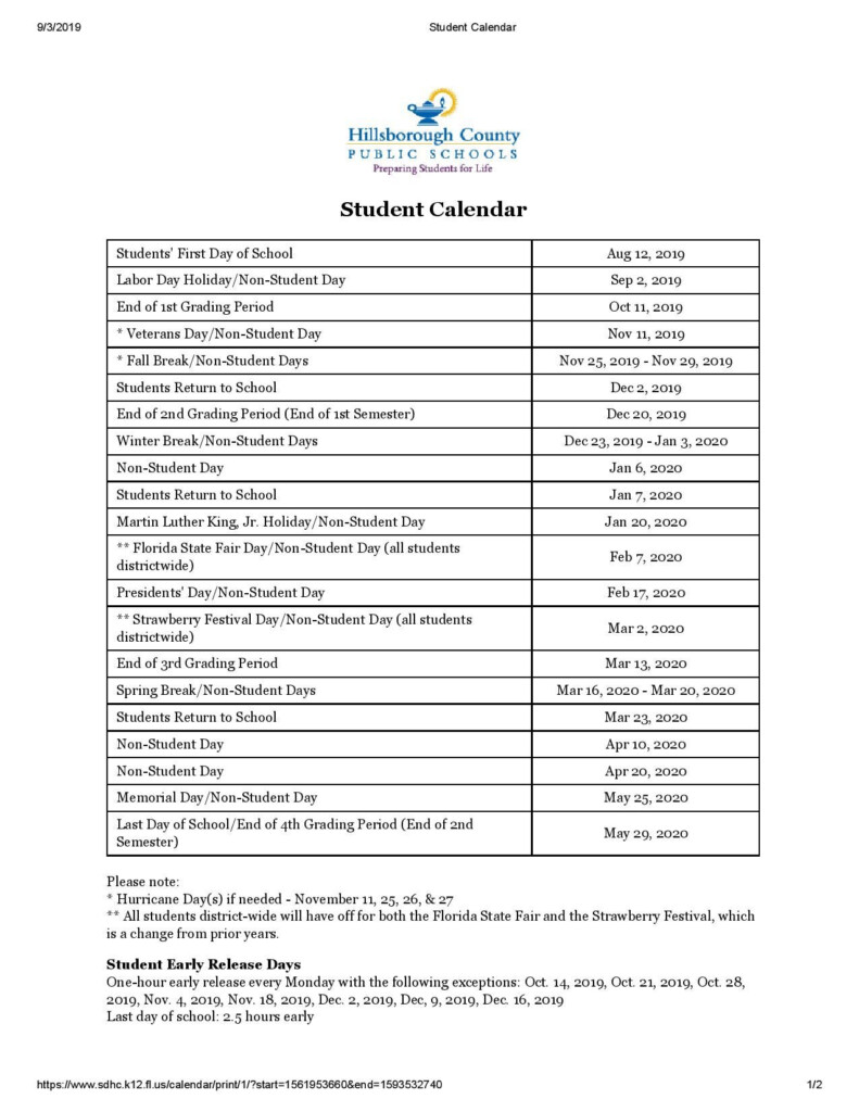 2024 Hillsborough County School Calendar May 2024 Calendar