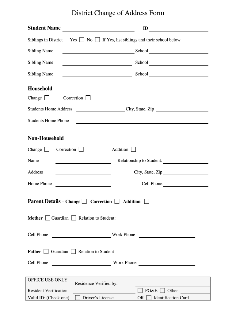 Address Change Form Fill Online Printable Fillable Blank PdfFiller
