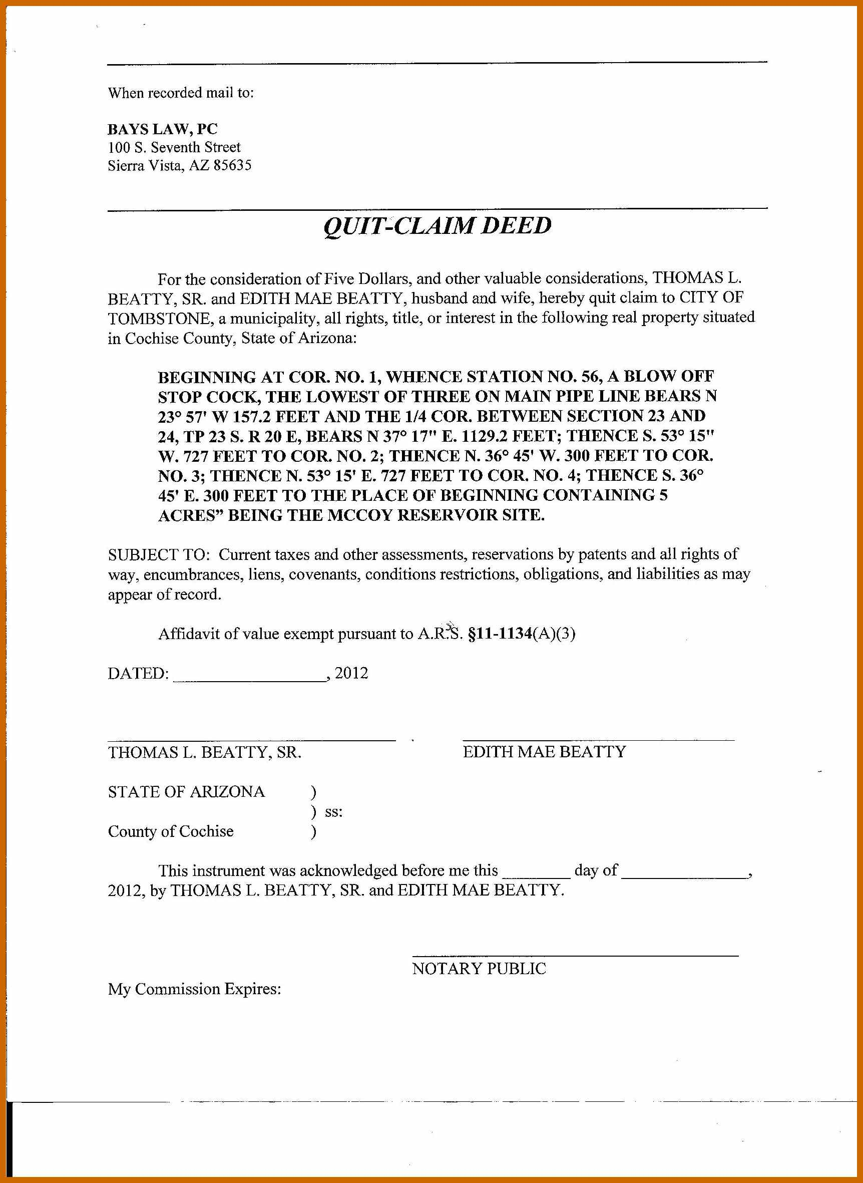 Best Templates Quit Claim Deed Form Arizona Best Templates Quit Claim Deed Form Arizona