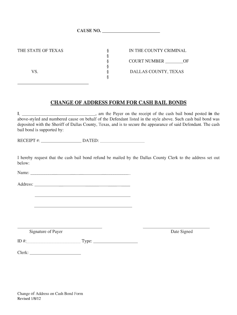 Change Address Bail Fill Out Sign Online DocHub