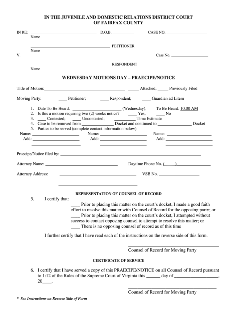 Fairfax County Court Va Motion To Show Cause Document Fill Out Sign Fairfax County Court Va Motion To Show Cause Document Fill Out Sign
