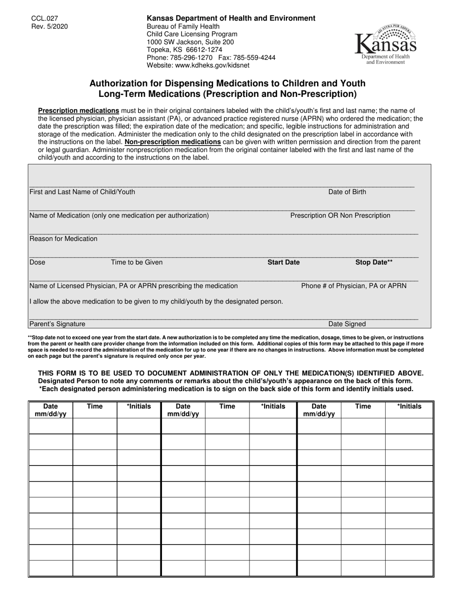 Form CCL 027 Download Printable PDF Or Fill Online Authorization For Form CCL 027 Download Printable PDF Or Fill Online Authorization For