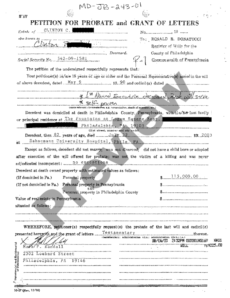 Grant Of Letters Of Administration With