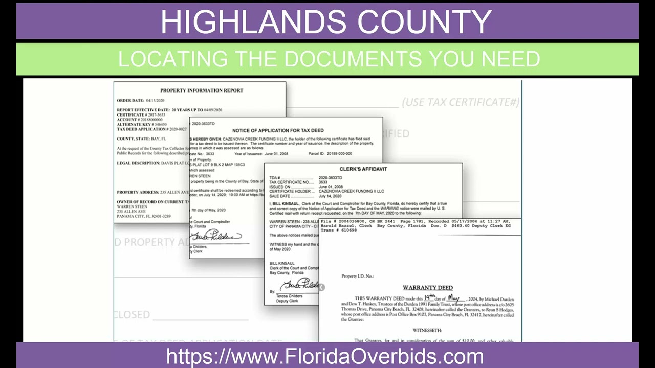 Highlands County FL Locate The Documents Tax Deed Auctions And Excess Highlands County FL Locate The Documents Tax Deed Auctions And Excess