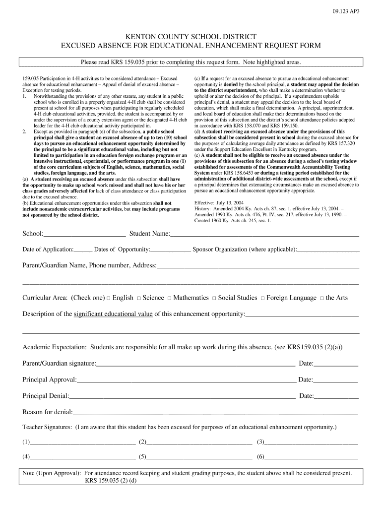 Kentucky Educational Enhancement Form Fill Out Sign Online DocHub