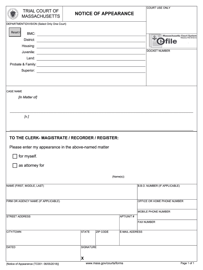 Ma Appearance Fill Out Sign Online DocHub
