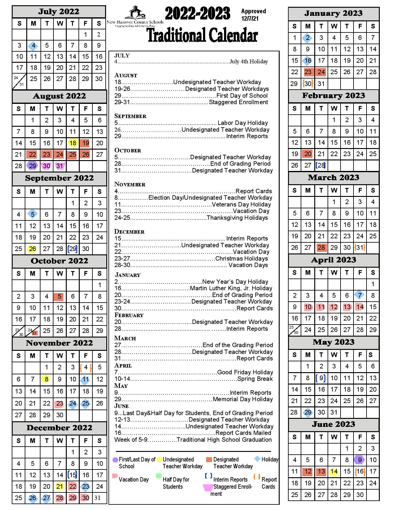 New Hanover County Schools Calendar 2022 2023 New Hanover County Schools Calendar 2022 2023