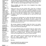 Orange County Bar Association Client Relations Complaint Form Printable