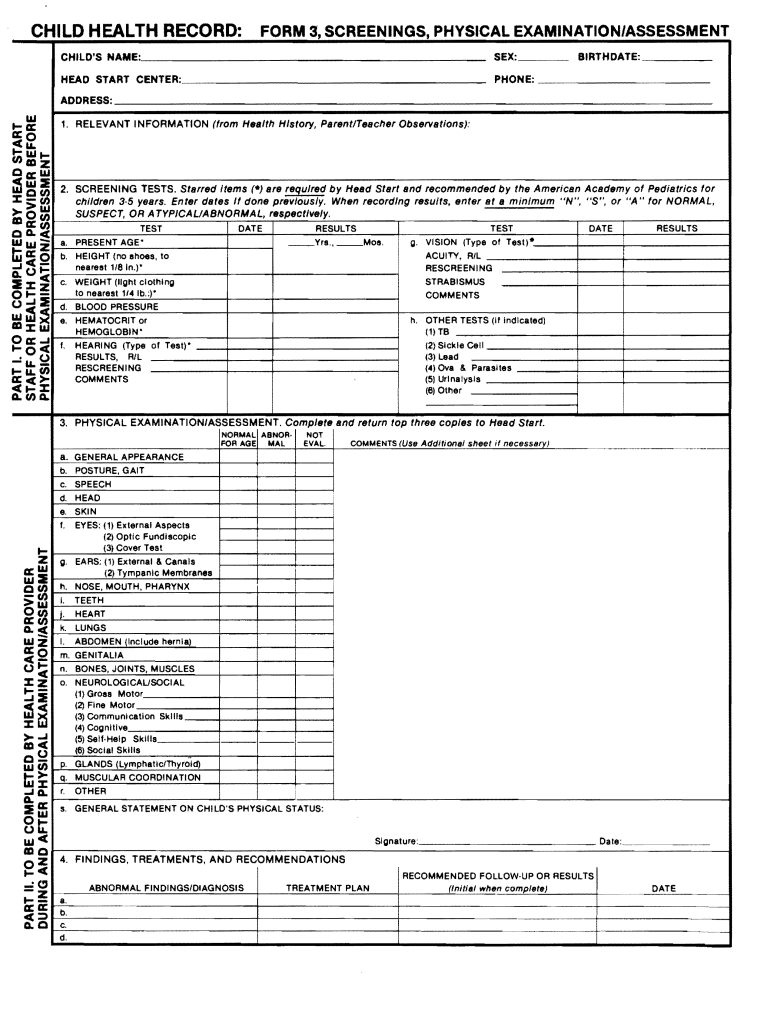 Physical Form 3 Fill Online Printable Fillable Blank PdfFiller