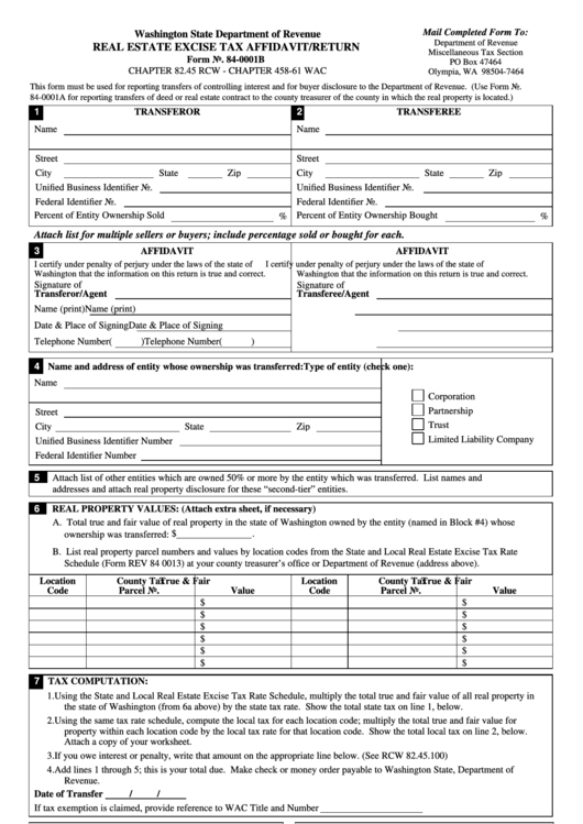 Pierce County Real Estate Excise Tax Affidavit Form 2023 