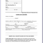 Quit Claim Deed Form Florida Chlistshares
