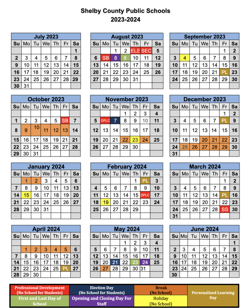 Shelby County Public Schools Calendar