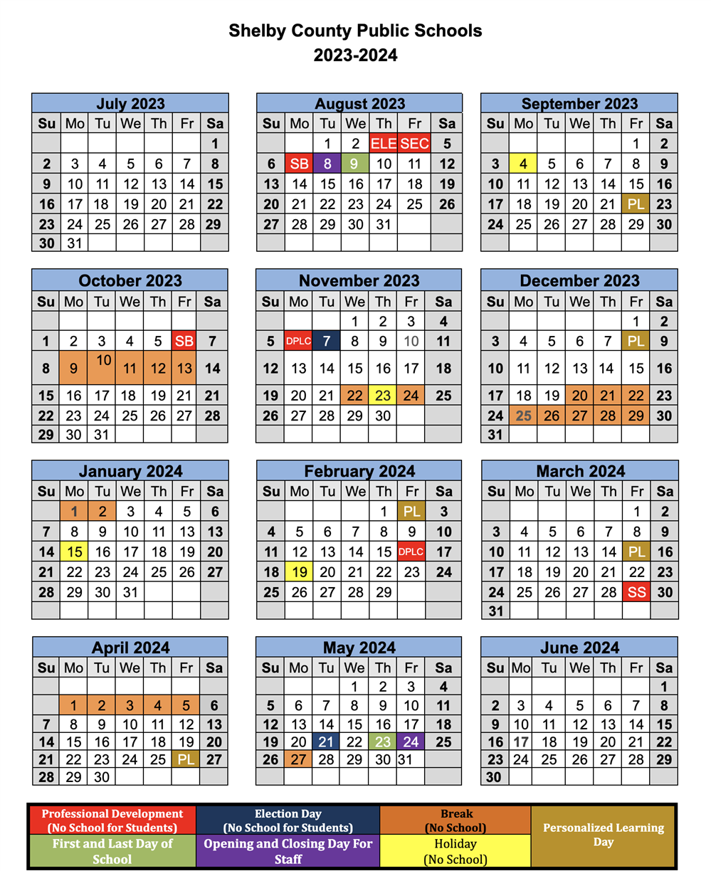Shelby County Public Schools Calendar Shelby County Public Schools Calendar