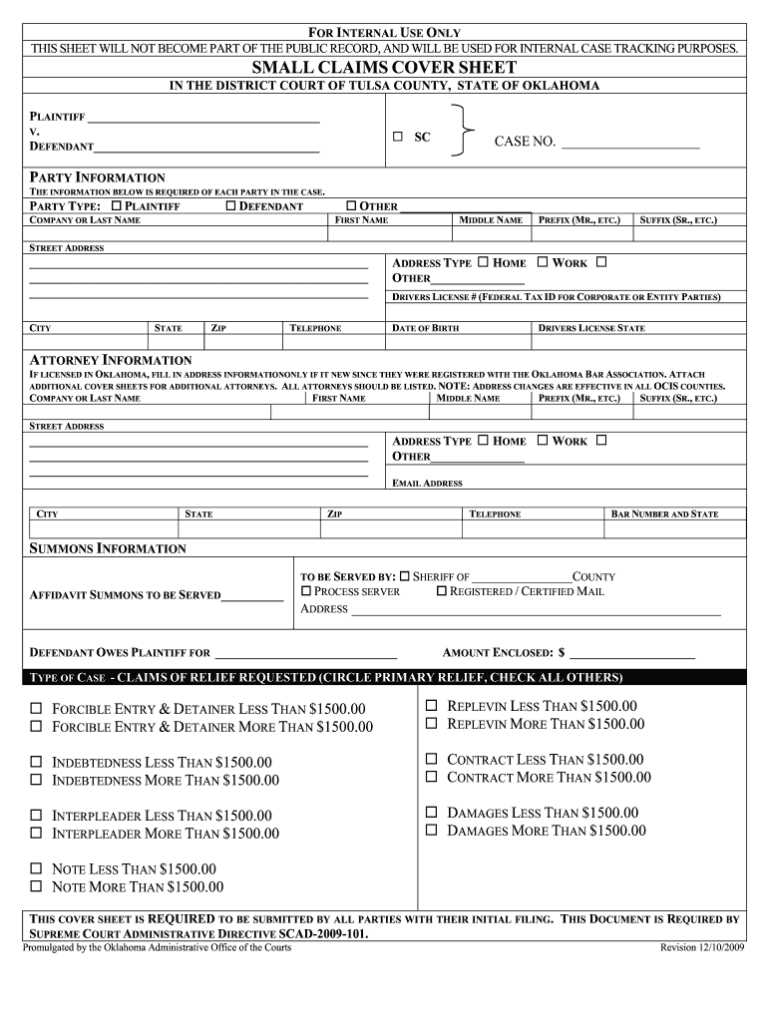 Small Claims Affidavit Form Tulsa County Oklahoma 2023 CountyForms com Small Claims Affidavit Form Tulsa County Oklahoma 2023 CountyForms com