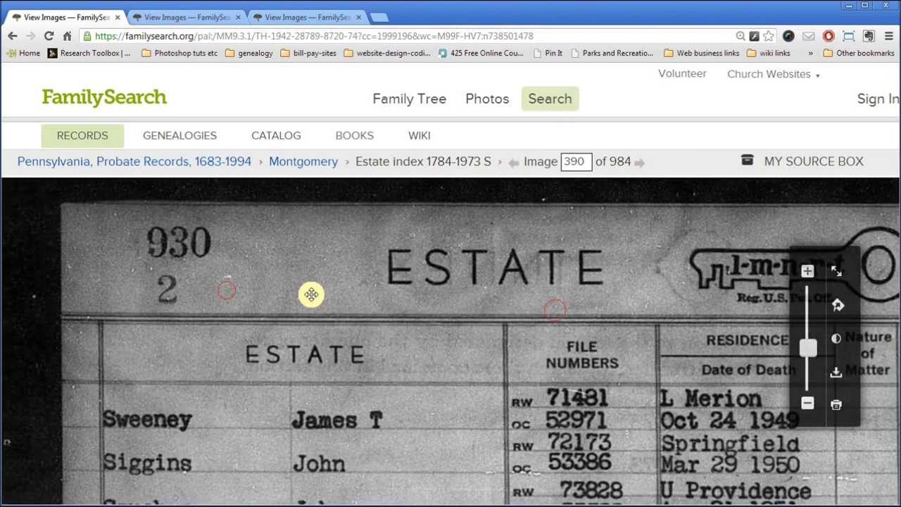 Tutorial Using Montgomery County PA OC Probate Records On Tutorial Using Montgomery County PA OC Probate Records On