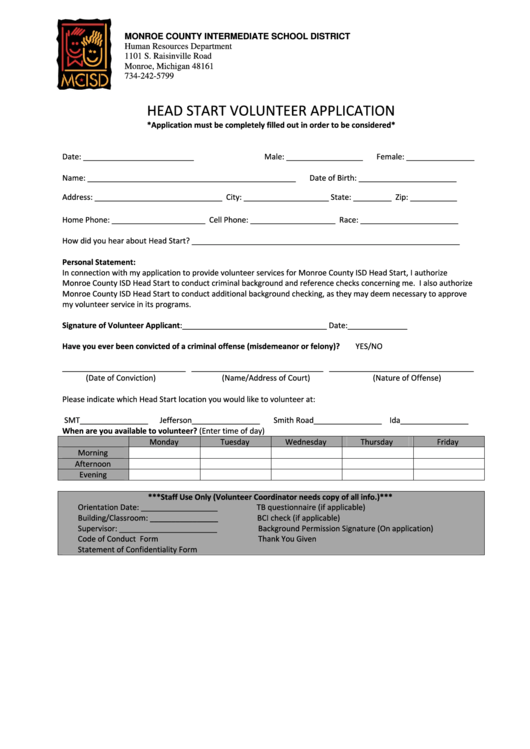 Volunteer Coaching Form Charleston School District CountyForms